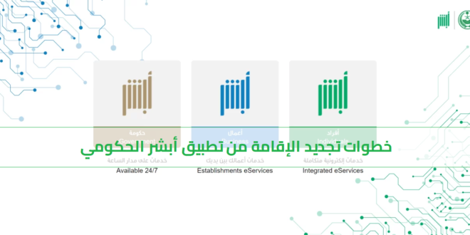 خطوات تجديد الإقامة من تطبيق أبشر الحكومي